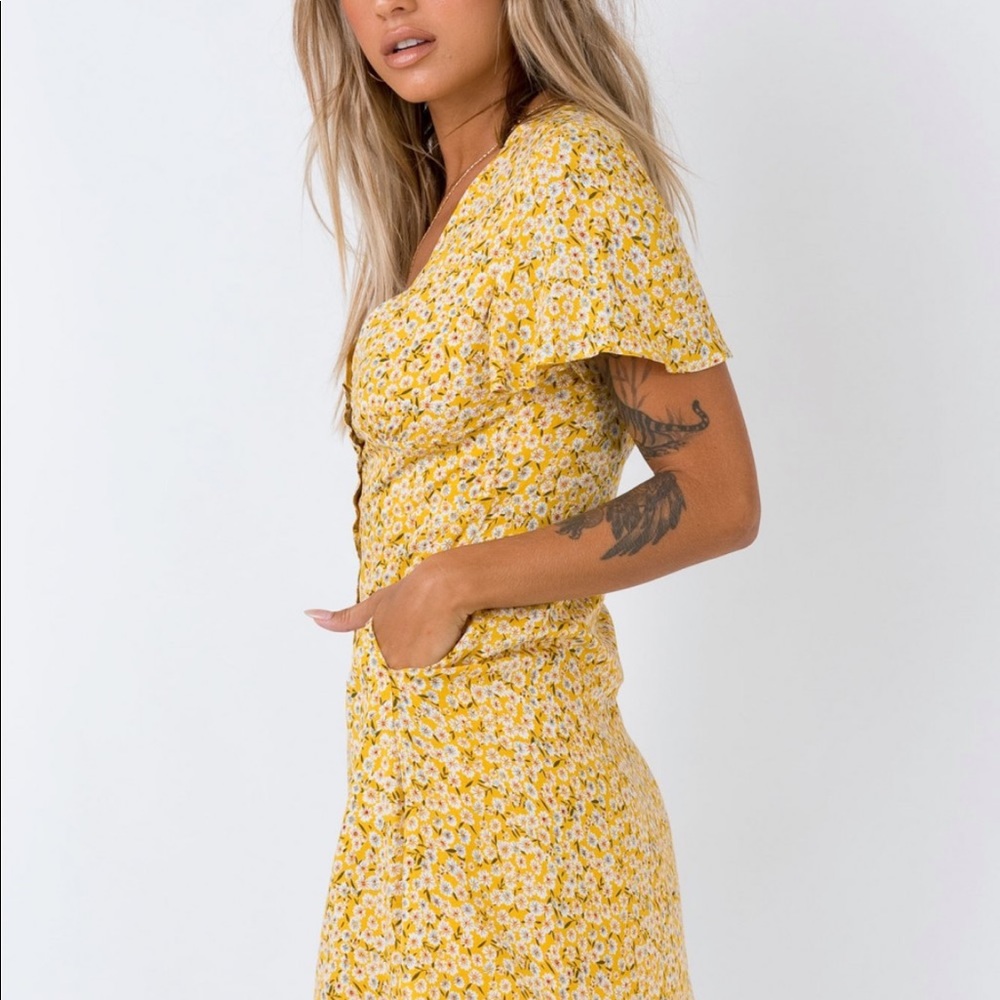 THE SAME SAME MINI DRESS YELLOW